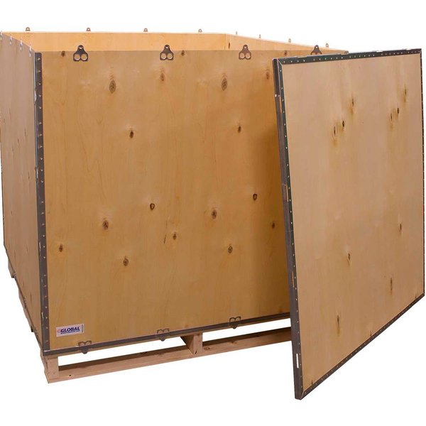 Global Industrial 6 Panel Shipping Crate w/ Lid & Pallet, 47-1/4L x 47-1/4W x 42-1/2H B2352211